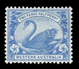 Western Australia #75 Cat$21, 1901 2 1/2p blue, hinged