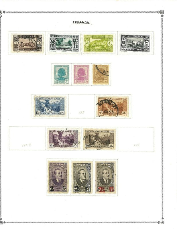 Lebanon 1924-1942 M & U Hinged on scott Blank Pages