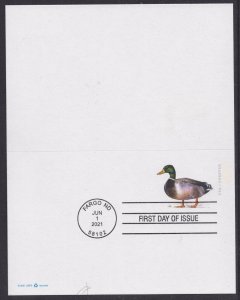 US UY55 Mallard double reply card CDS FDC 2021