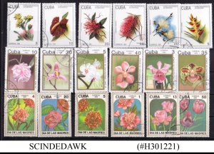 CUBA - SELECTED STAMPS OF FLOWERS - 18V - CTO