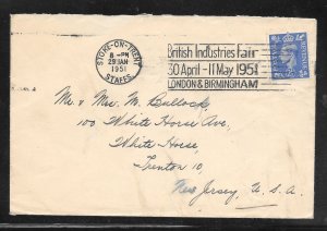 Just Fun Cover Great Britain #262 STOKE-ON-TRENT STAFFS. JAN/29/1951 (my2794)