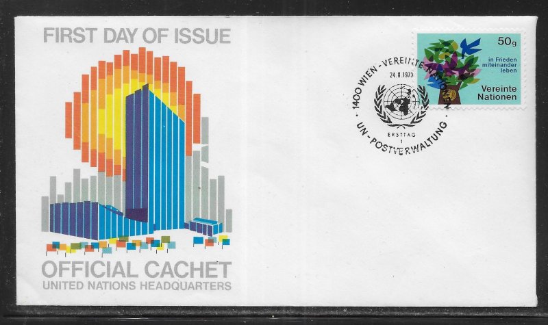UN Vienna 1 50g Tree Headquarters Cachet FDC First Day Cover