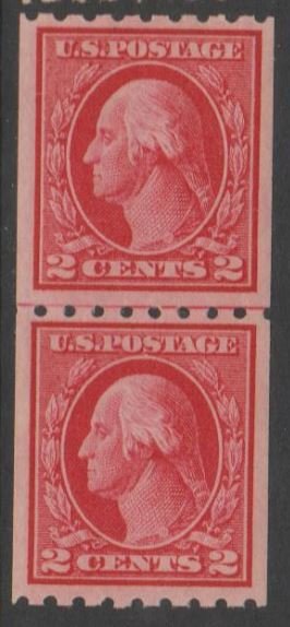 U.S. Scott #411 Washington Stamps - Mint Line Pair - IND