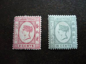 Stamps - Labuan - Scott# 33,38 - Mint Hinged Part Set of 2 Stamps