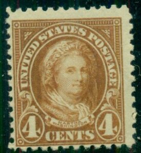 US #556 4¢ Martha Washington, og, NH, F/VF, Scott $37.50