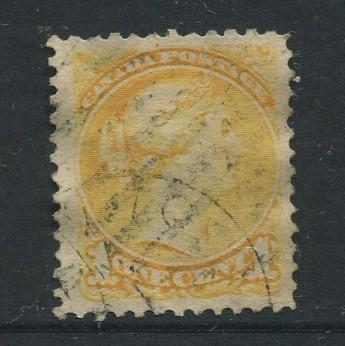 Canada -Scott 35 - Queen Victoria -1870 - Used - Single 1c Stamp