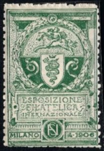 1906 Italy Poster Stamp Milan International Philatelic Exhibition MNH