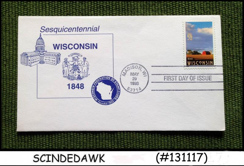 UNITED STATES USA - 1998 SESQUICENTENNIAL WISDONSIN - FDC