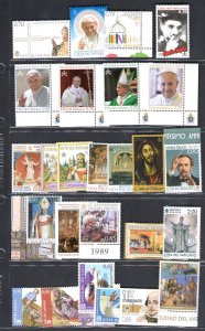 2014 Vaticano, new stamps, Year Set, 26 values + 5 Sheets + 1 Booklet - MNH **