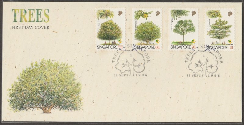 1996 Singapore Trees FDC SG#850-853