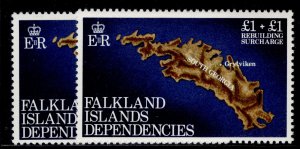 FALKLAND ISLANDS - Dependencies QEII SG112 + 112a, 1982 £1 + £1 NH MINT. Cat £93