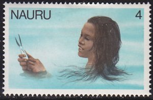 Nauru 168 Nauruan Girl Catching Fish 1978