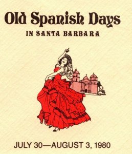 US SPECIAL PICTORIAL POSTMARK COVER OLD SPANISH DAYS IN SANTA BARBARA VCPC 1980