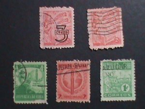 ​CUBA-1939-48  CUBA CIGARS MANUFACTURE STAMPS- THE MOST HARD TO FIND USED VF