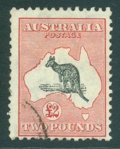 SG 138 Australia 1931-36. £2 black & rose, perf 12, die 2. Very fine used...