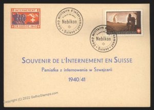 Switzerland WWII Internee Camp Nebikon Soldier Stamp Cover G107520
