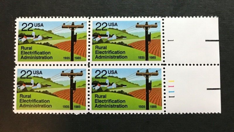 U.S.  #2144 Rural Electrification Administration - Plate block - MNH