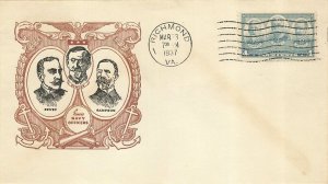 793 4c NAVY HEROES - Ioor - Unofficial Richmond, VA cancel - Brown & Black