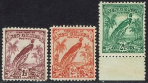 NEW GUINEA 1932 UNDATED BIRD 1½D 2D AND 2½D