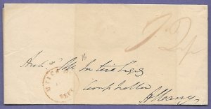 UTICA, N.Y., 1817  STAMPLESS FOLDED COVER, NO CONTENT, U.S. POSTAL HISTORY.