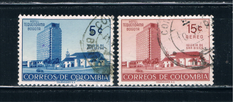 Colombia 638 and C273 Used Set Hotel Tequendama (C0105)