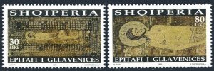 Albania 2572-2574, MNH. Epitaph of Gllavewnica, 14th Century Depicting of Christ