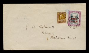 ?War Tax to BAHAMAS + SPECIAL DELIVERY FEE FRANKING five pence1918 cover Canada