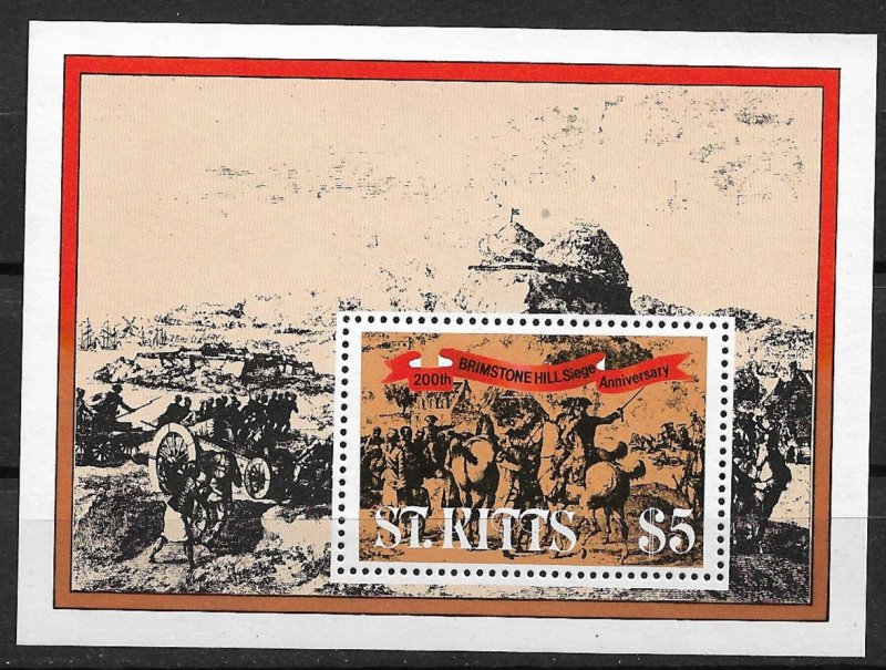 1982 St. Kitts Sc92 Battle of Brimstone Hill MNH S/S