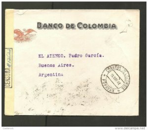 O) 1942 COLOMBIA, COFFEE, COVER TO ARGENTINA, XF