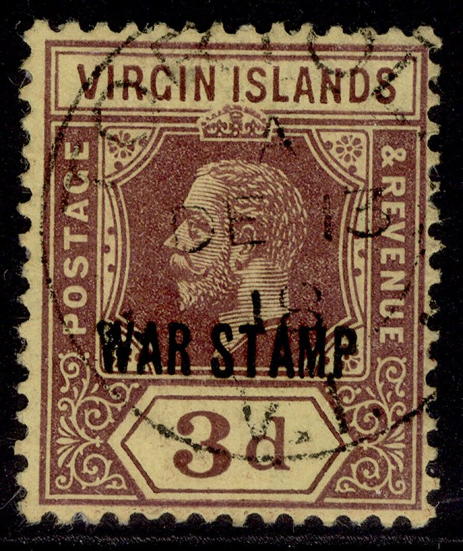 BRITISH VIRGIN ISLANDS GV SG79a, 3d purple/lemon, FINE USED. Cat £24.