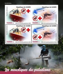 Guinea - 2020 Malaria Mosquitoes - 4 Stamp Sheet - GU200302a