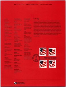 USPS SOUVENIR PAGE U.S. FLAG (4 DIFFERENT) 37c 2002