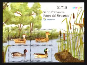 BIRD NEW ISSUE 2018 URUGUAY STAMP SHEET MNH SET DUCK VOGEL AVES BRIDGE