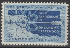 U.S.  Scott# 1092 1957 VF/XF MNH Oklahoma Statehood