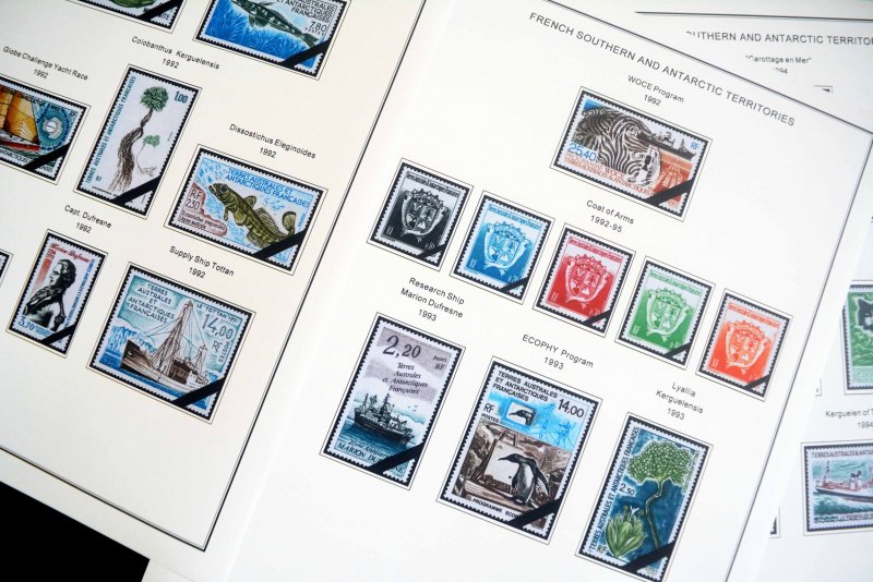 COLOR PRINTED TAAF: FRENCH ANTARCTICA 1955-2010 STAMP ALBUM PAGES (104 il.pages)