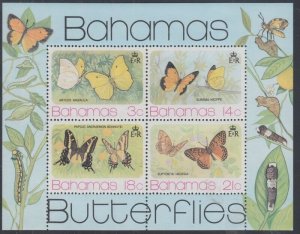 BAHAMAS Sc# 373a CPL MNH BUTTERFLIES SOUVENIR SHEET