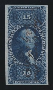 US R97a $15 Mortgage Revenue 1st Issue Imperforate Used XF SCV $4000