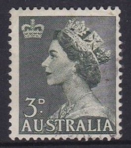 Australia  1953 QE II  - Green -3d - used