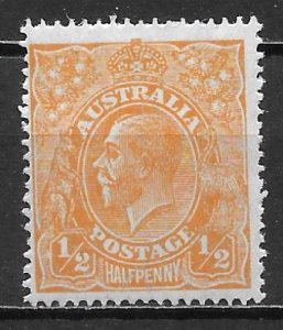 Australia 66a 1/2d KGV single Unused Hinged