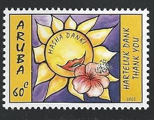 Aruba #257 60c Sunflower Greetings - Thank You mnh