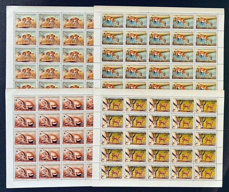 Stamps Full Set in Sheets WWF Animals Gazelles Libya 1987 Perf.