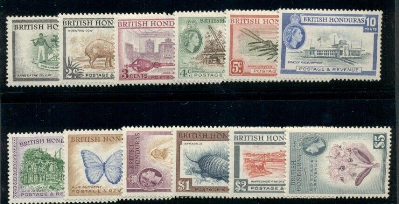 BRITISH HONDURAS #144-55, Complete set, og, NH, VF, Scott $94.15 