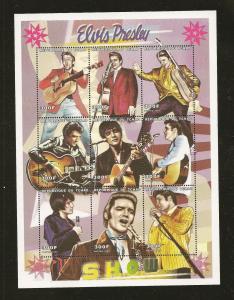 Chas #846 Elvis at his prime Sheerlet with 9 Stamps  NNH  F-VF