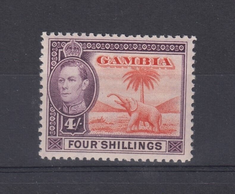 Gambia KGVI 1938 4/- Elephant SG159 MNH BP1796