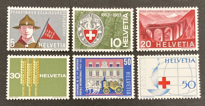 Switzerland 1963 #422-7, Wholesale lot of 5, MNH, CV $25.50