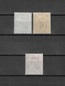 CEYLON 1908 SG 289/91 MINT Cat £21