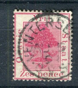 ORANGE FREE STATE; 1860s classic QV issue used 6d. value fair Postmark