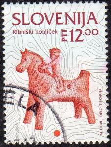 Slovenia 160B - Used - 12p Horse /Rider Statuette (1994) (cv $0.35)