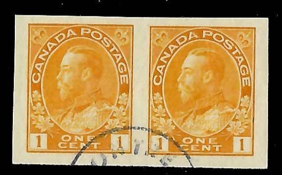 Canada #136 XF USED CDS Imperf Pair -- Wow Choice Quality