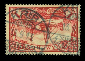 German Colonies CAMEROUN 1900 Yacht 1mk red Sc 16 used VF KRIBI-KAMERUN cancel